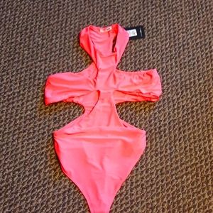 Neon cut out bodysuit
